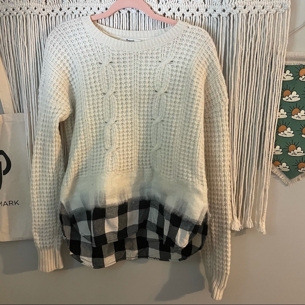 Madewell Buffalo plaid knitted sweater medium